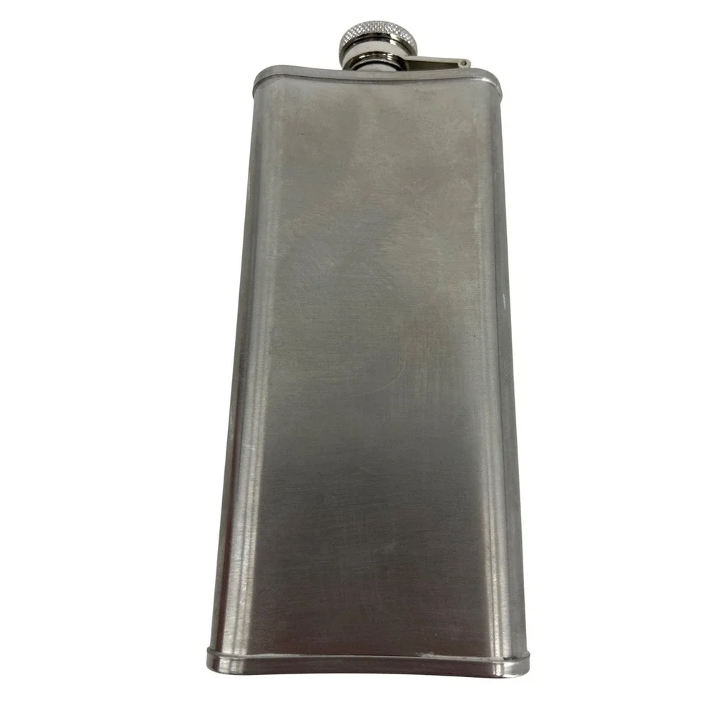 Jack Daniels Flask 5 oz Silver Excellent Stainless Steel Embossed 2002